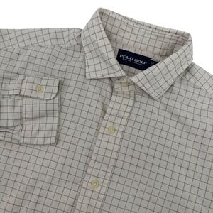 Polo Golf Ralph Lauren Men's‎ Long Sleeve Plaid Button up Shirt Large Cream